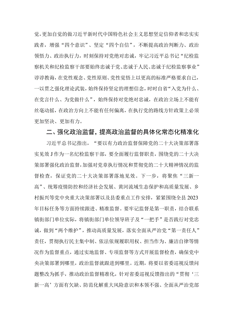 2023纪检监察干部在纪检监察干部队伍教育整顿研讨会上的发言提纲范文精选三篇.docx_第2页