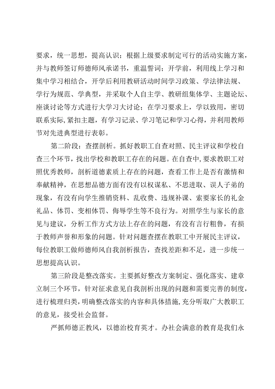 中小学校师德师风专题教育活动开展情况总结报告6篇.docx_第3页