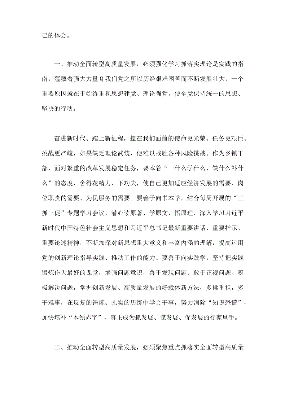 两篇文2023年扎实开展主题教育推动高质量发展专题研讨交流发言材料：坚定理想锤炼党性指导实践推动发展以勇于自我革命的精神.docx_第2页