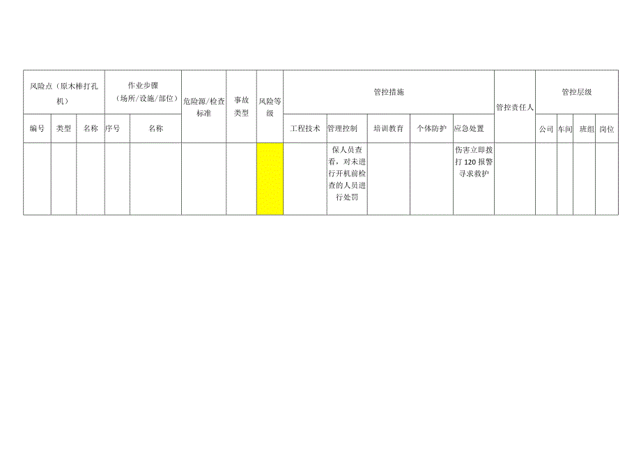 工程有限公司原木榫打孔机安全风险分级管控清单.docx_第3页