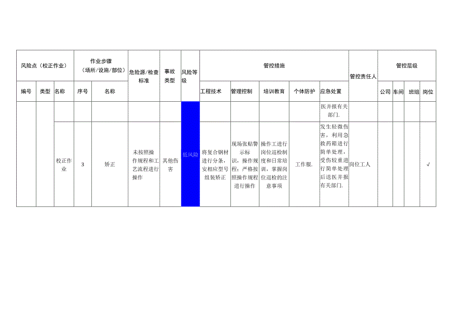 工程有限公司校正作业安全风险分级管控清单.docx_第2页