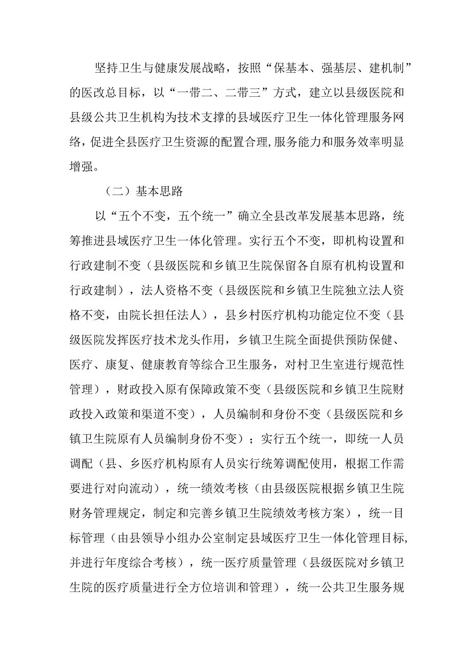 县域医疗卫生一体化管理改革实施方案试行.docx_第2页