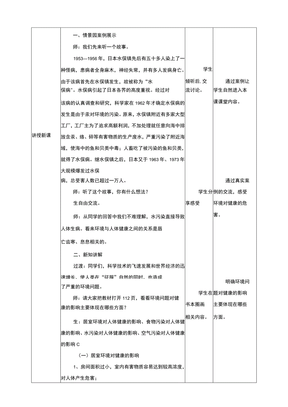 武汉版生命安全教育 六年级 第27课《环境与健康》教案.docx_第2页