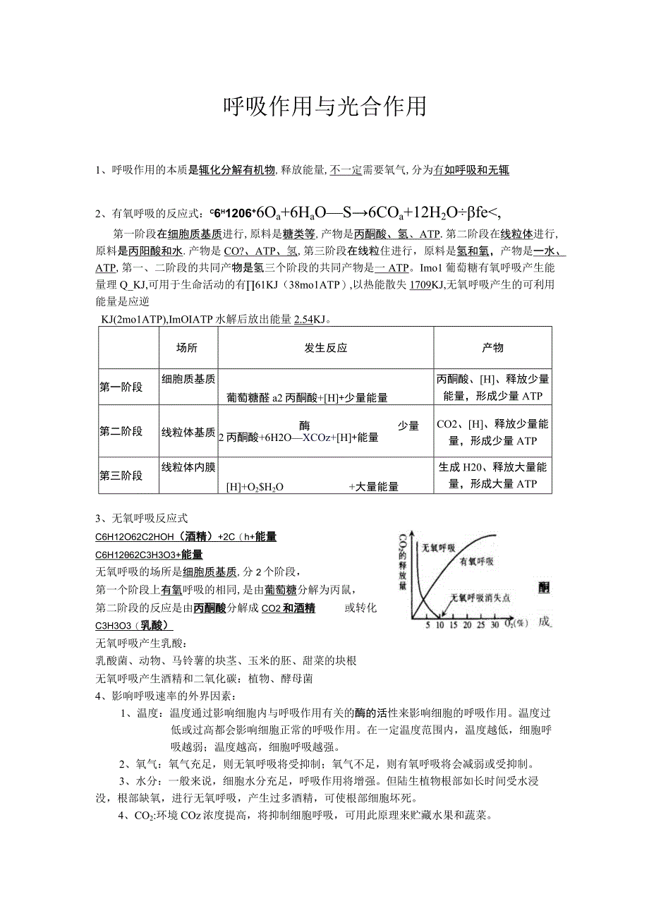 呼吸作用与光合作用测试练习题.docx_第1页