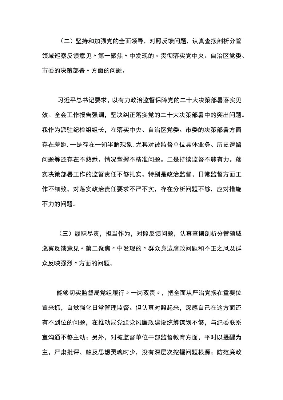 巡察整改专题民主生活会对照检查剖析材料.docx_第2页