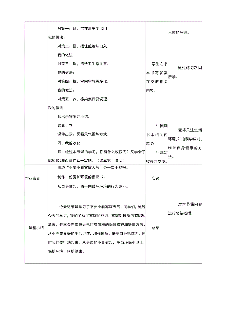 武汉版生命安全教育 六年级 第28课《不要小看雾霾天气》教案.docx_第3页