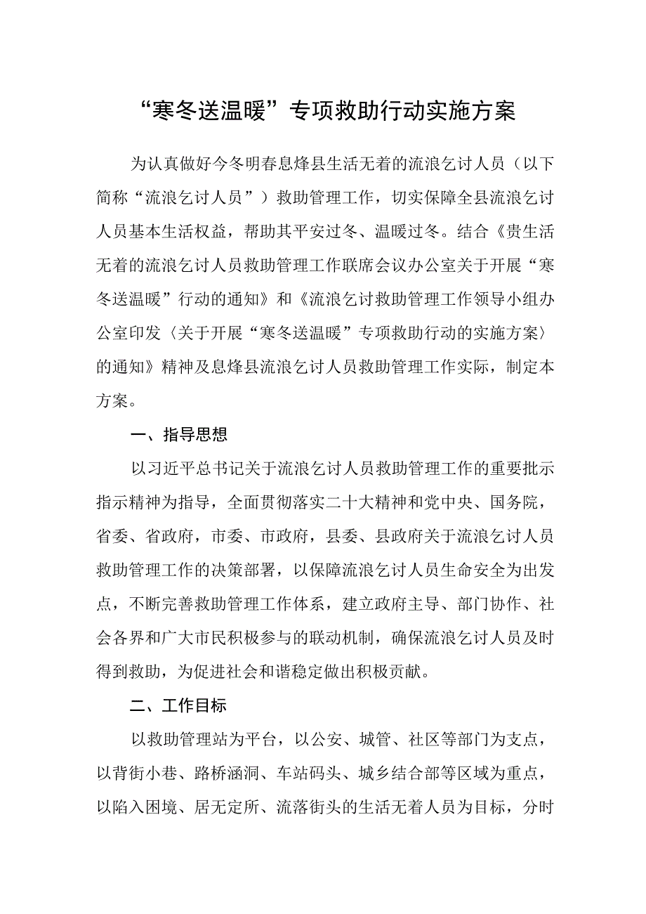 寒冬送温暖专项救助行动实施方案.docx_第1页