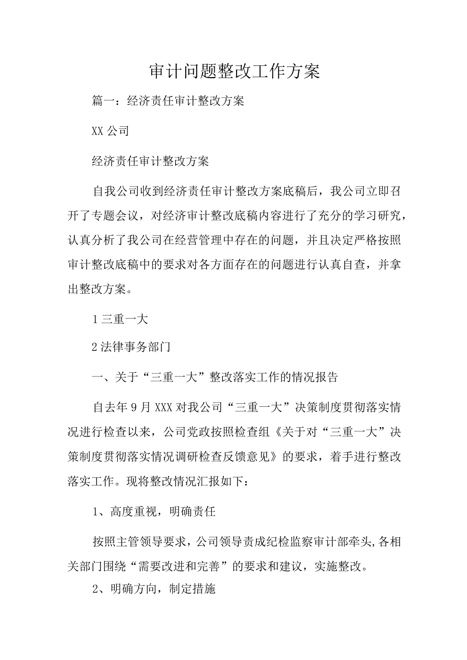 审计问题整改工作方案.docx_第1页