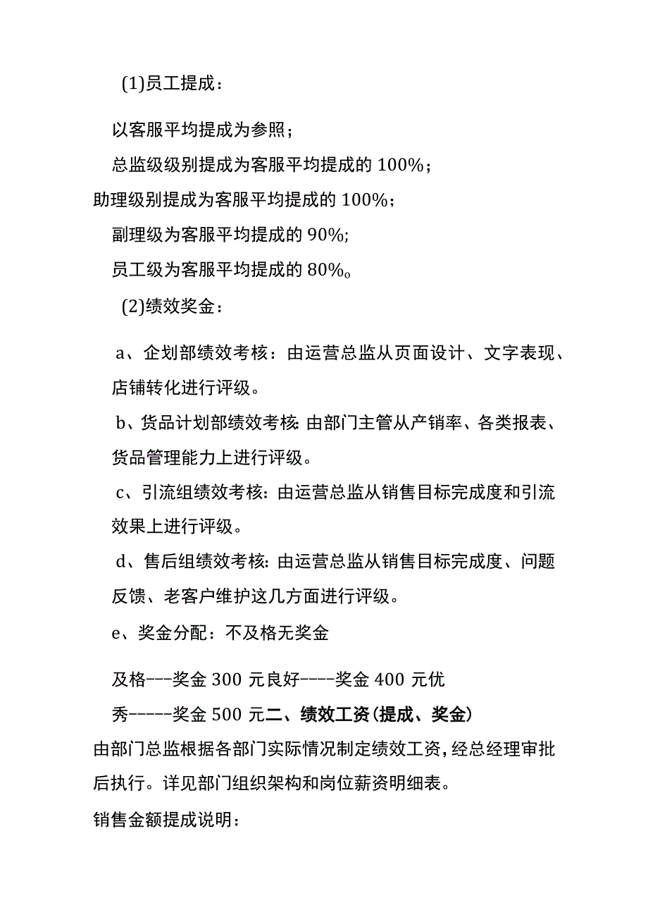 电商岗位员工奖金提成方案.docx_第3页