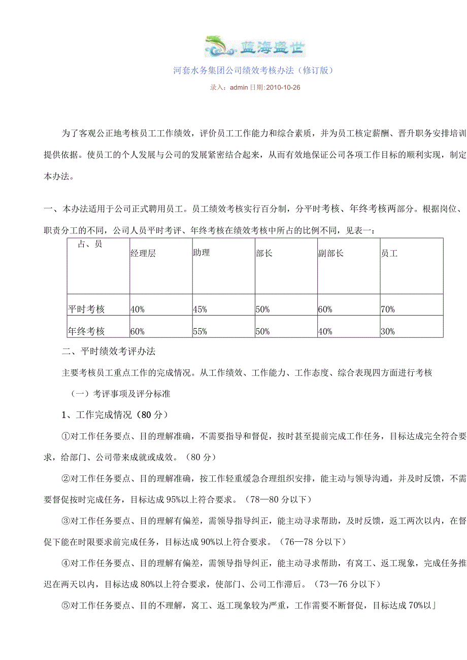 蓝海盛世绩效考核制度方案试行.docx_第3页