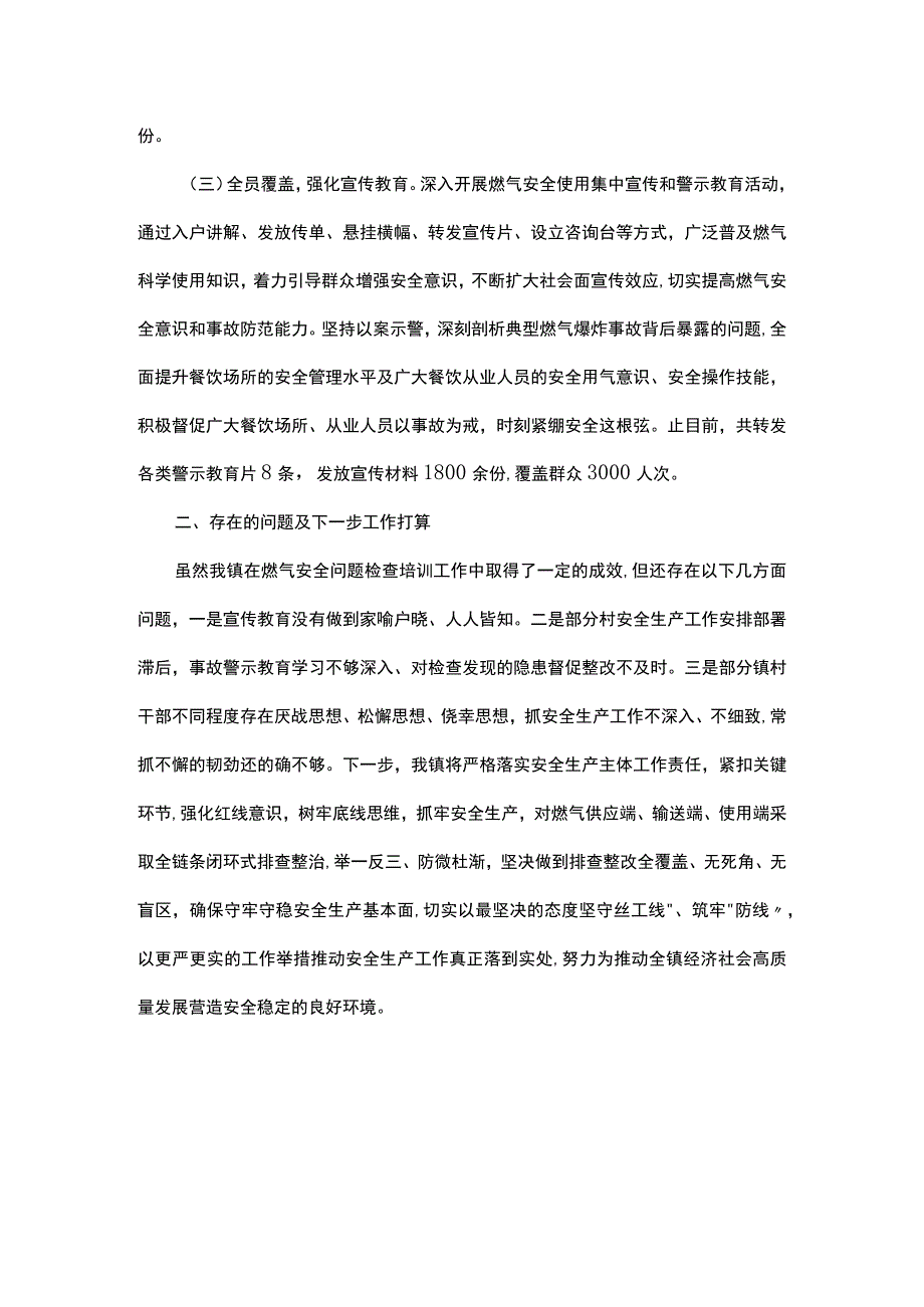 镇家庭燃气安全问题检查培训工作进展情况报告.docx_第2页