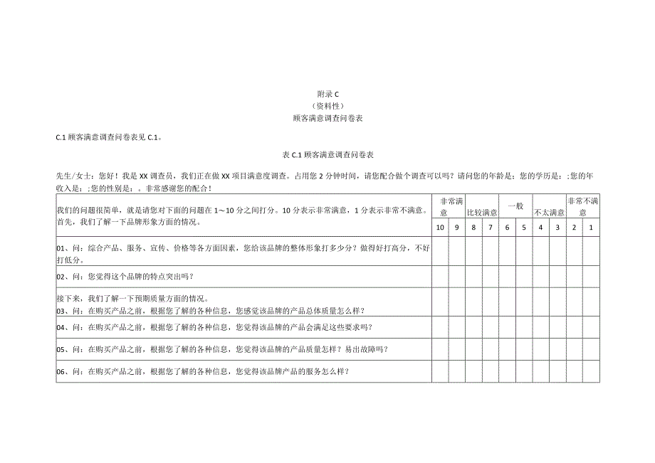 顾客满意度测评四级指标参照表调查问卷设计程序顾客满意调查测评表.docx_第3页