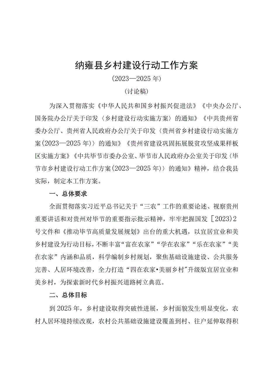 纳雍县乡村建设行动工作方案讨论稿》.docx_第1页