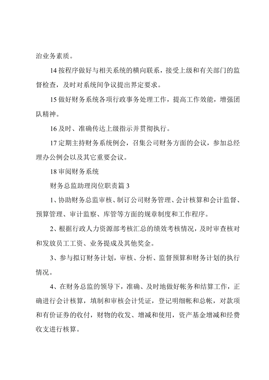 财务总监助理岗位职责13篇.docx_第3页