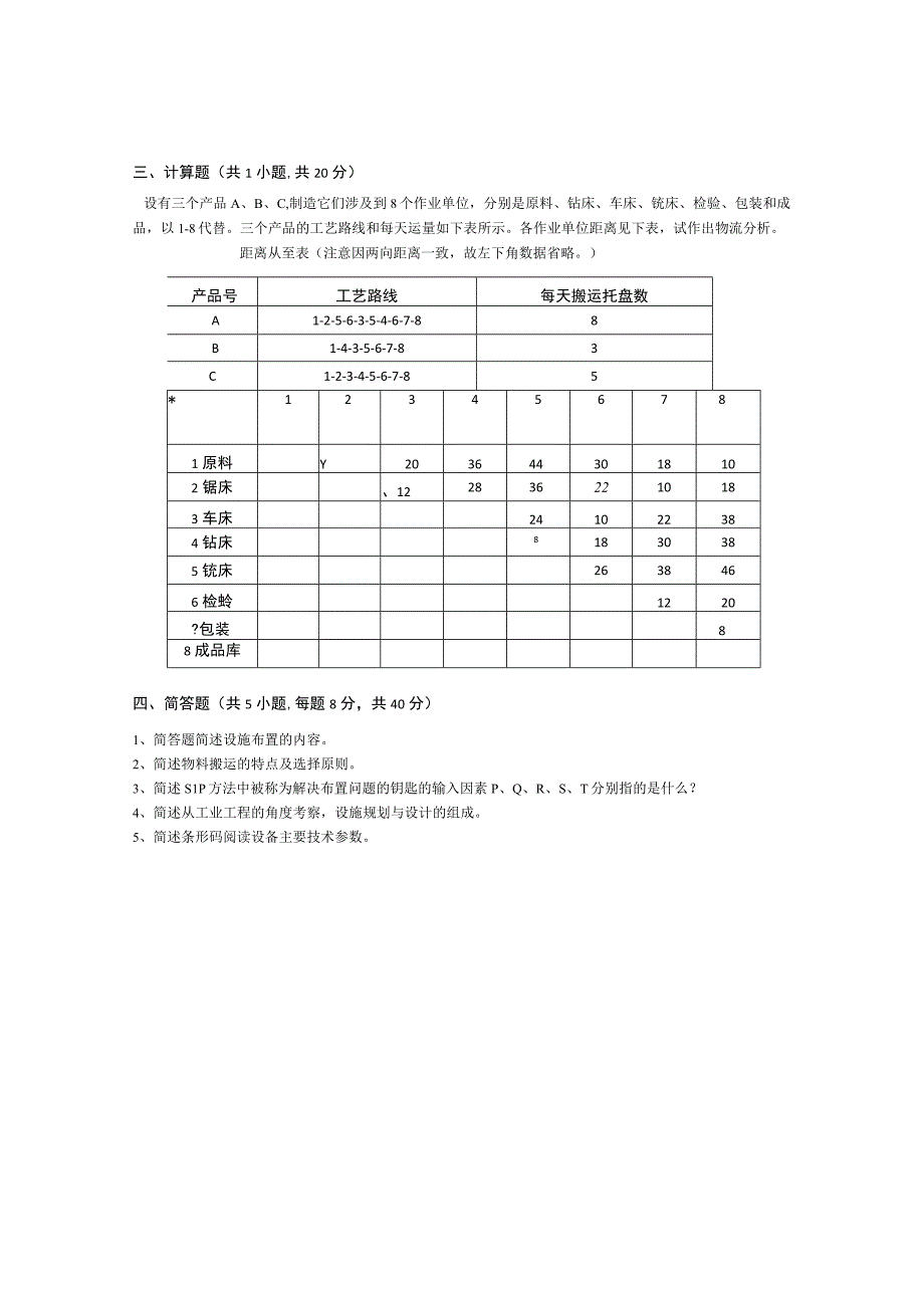 青岛科技大学成人继续教育《设施规划与物流》测试题及答案.docx_第3页