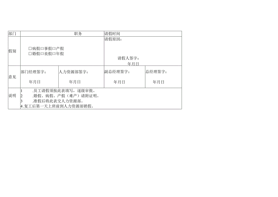 请假申请单模板2023版.docx_第2页