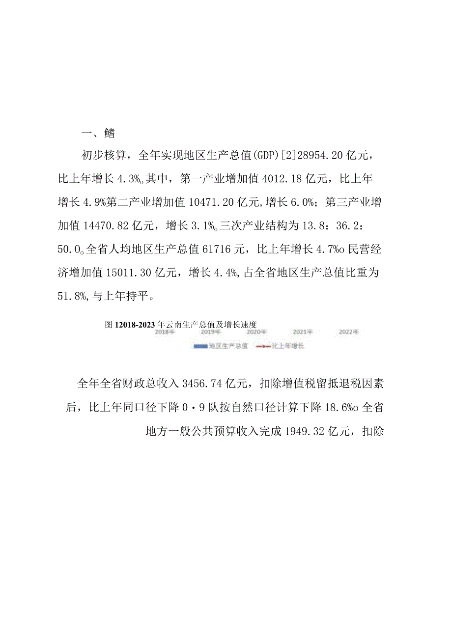 2023年云南省国民经济和社会发展统计公报.docx_第1页