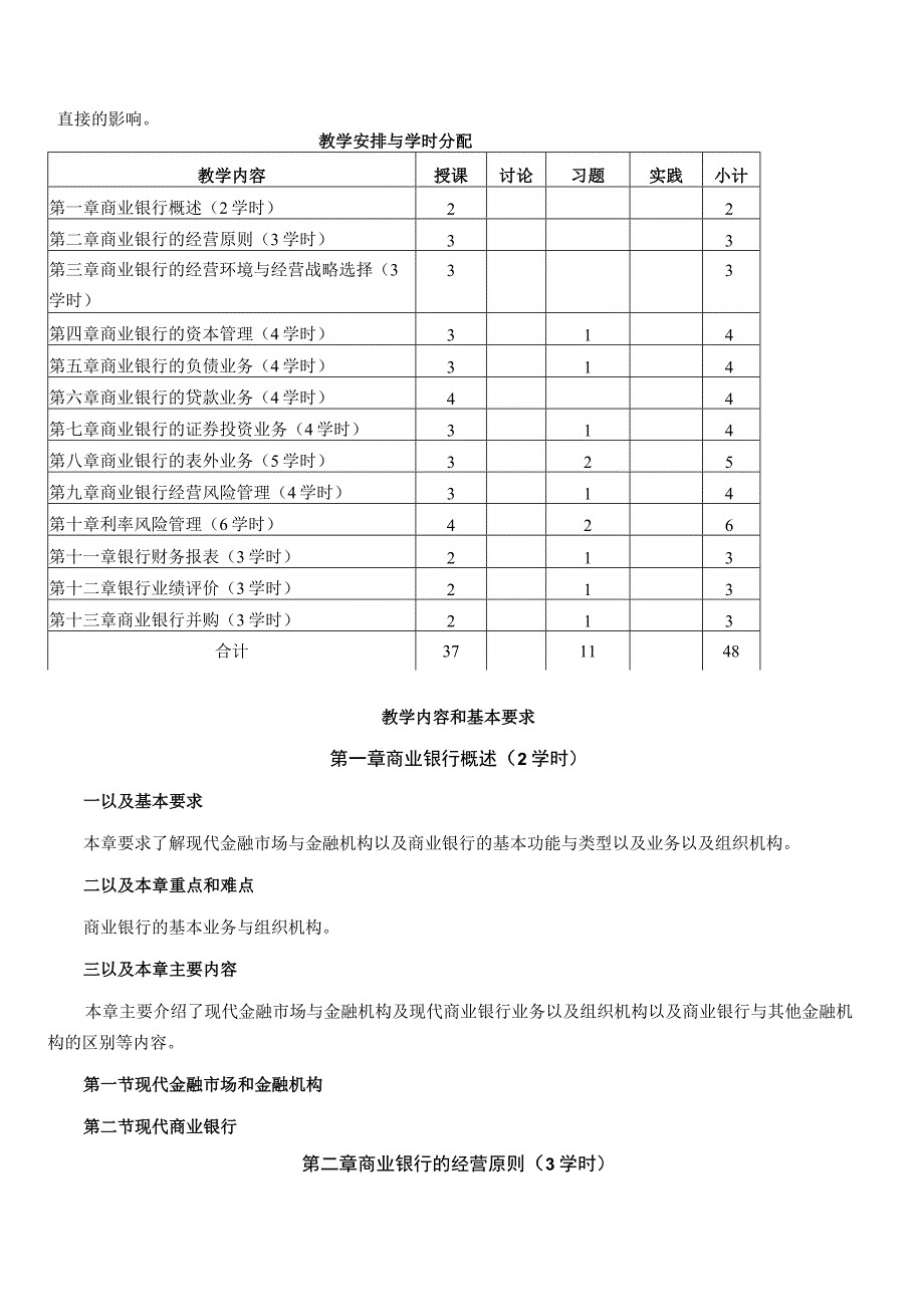 2023年整理华东理工大学《商业银行学》教学大纲《商业银行学》.docx_第2页