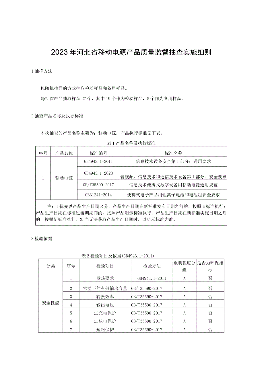 2023年河北省移动电源产品质量监督抽查实施细则.docx_第1页