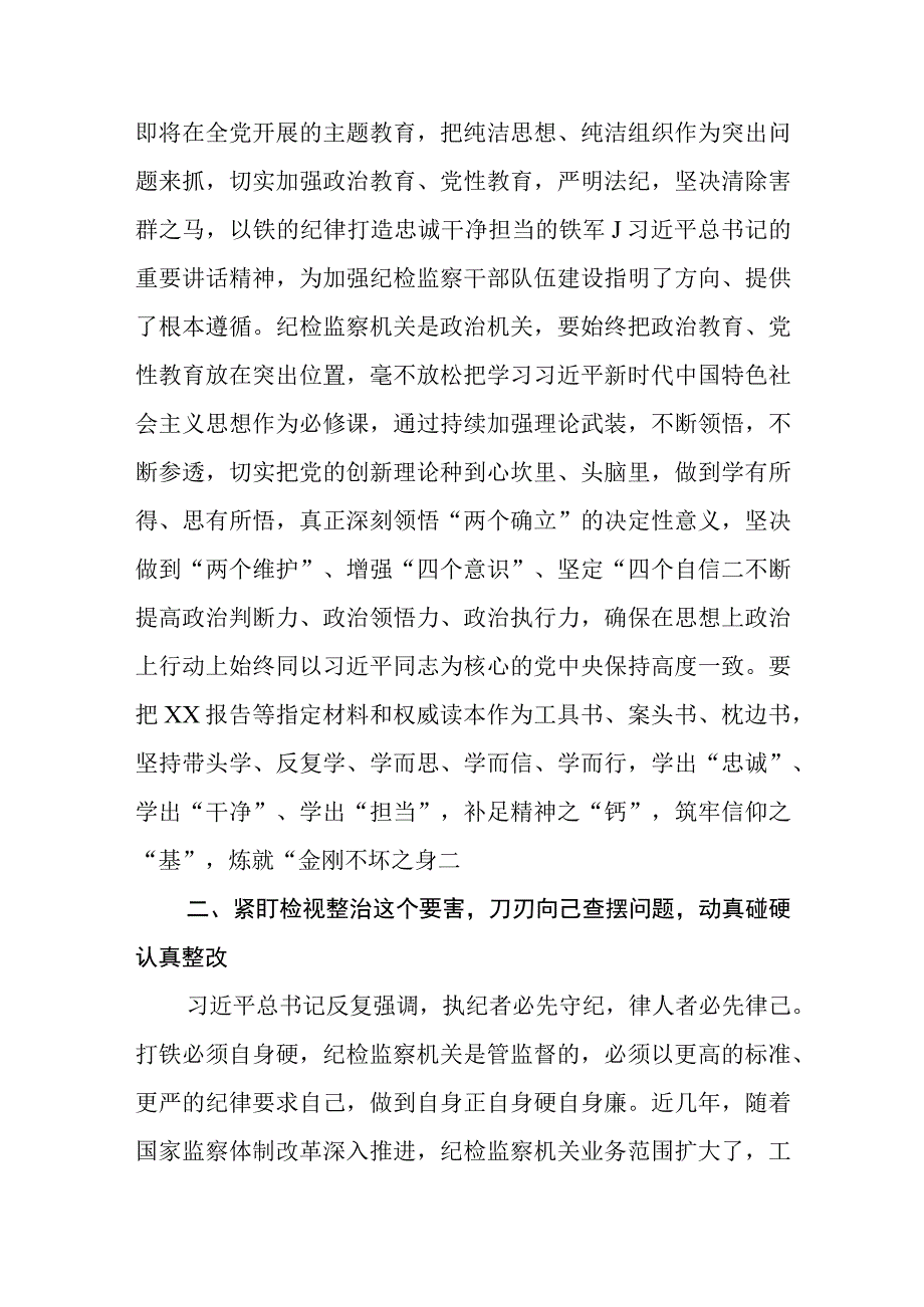 2023纪检监察干部队伍教育整顿专题学习研讨心得体会发言材料精选详细版三篇.docx_第2页