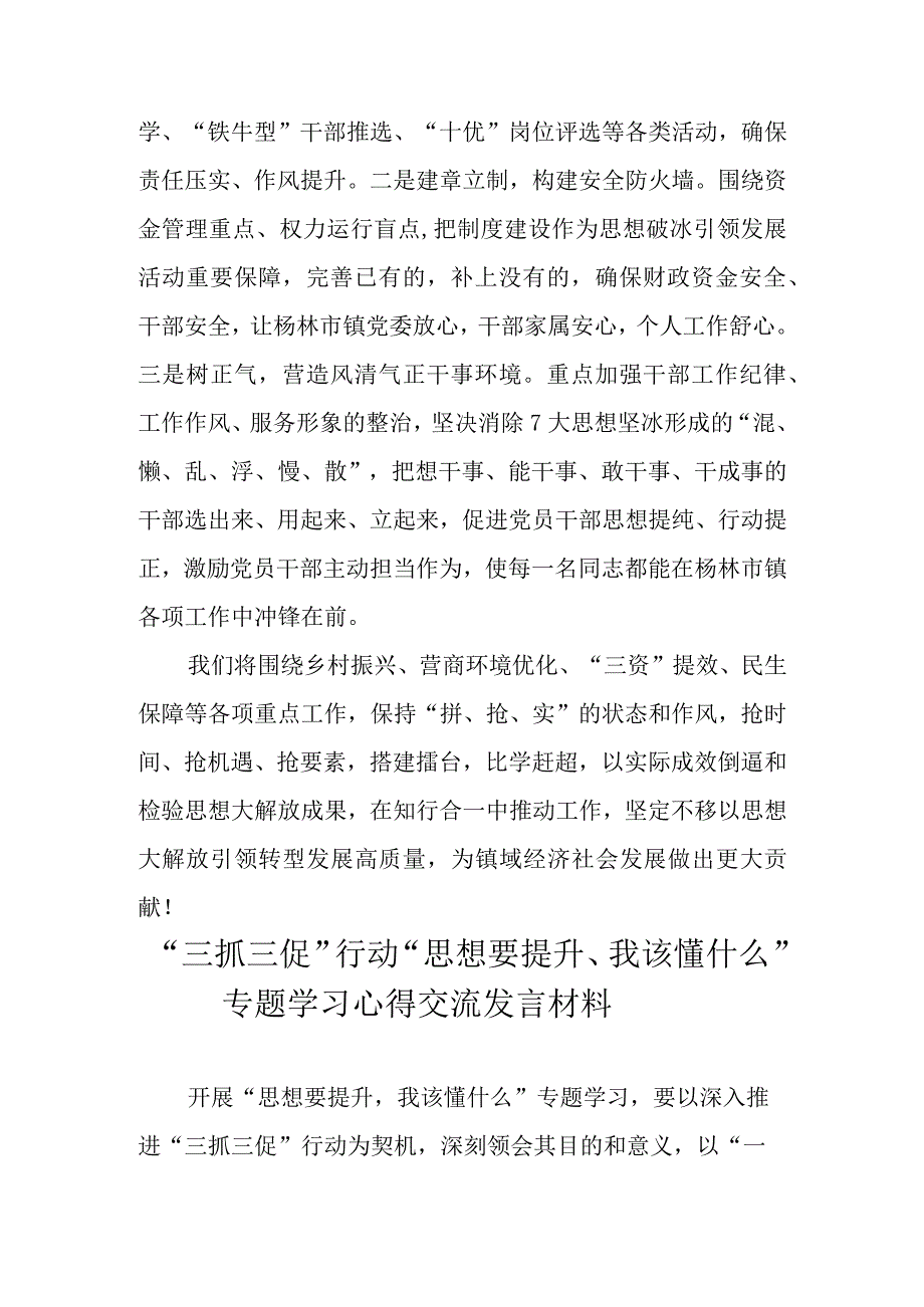 2023年三抓三促行动思想要提升我该懂什么专题学习心得交流发言材料 共五篇.docx_第3页