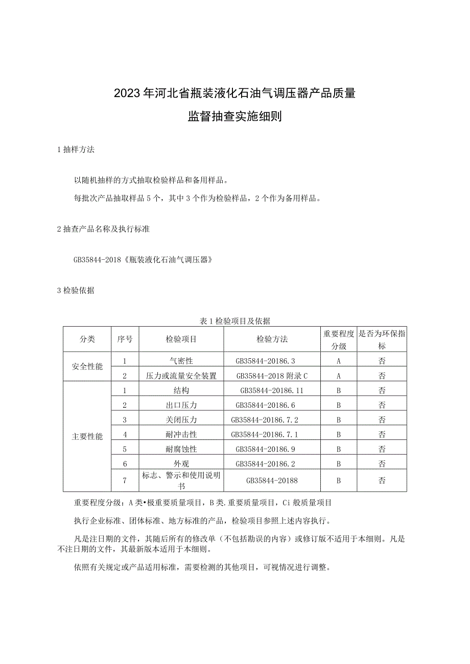 2023年河北省瓶装液化石油气调压器产品质量监督抽查实施细则.docx_第1页