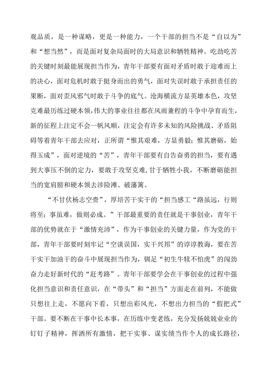 七月专题党课：青年干部要勤于厚培担当感.docx_第2页