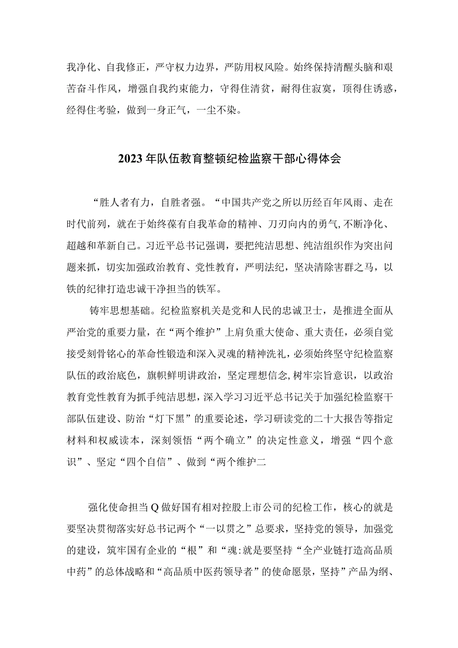 乡镇纪委书记在纪检监察干部队伍教育整顿学习心得体会四篇精选供参考.docx_第2页