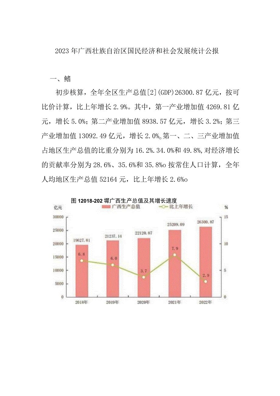 2023年广西省国民经济和社会发展统计公报.docx_第1页