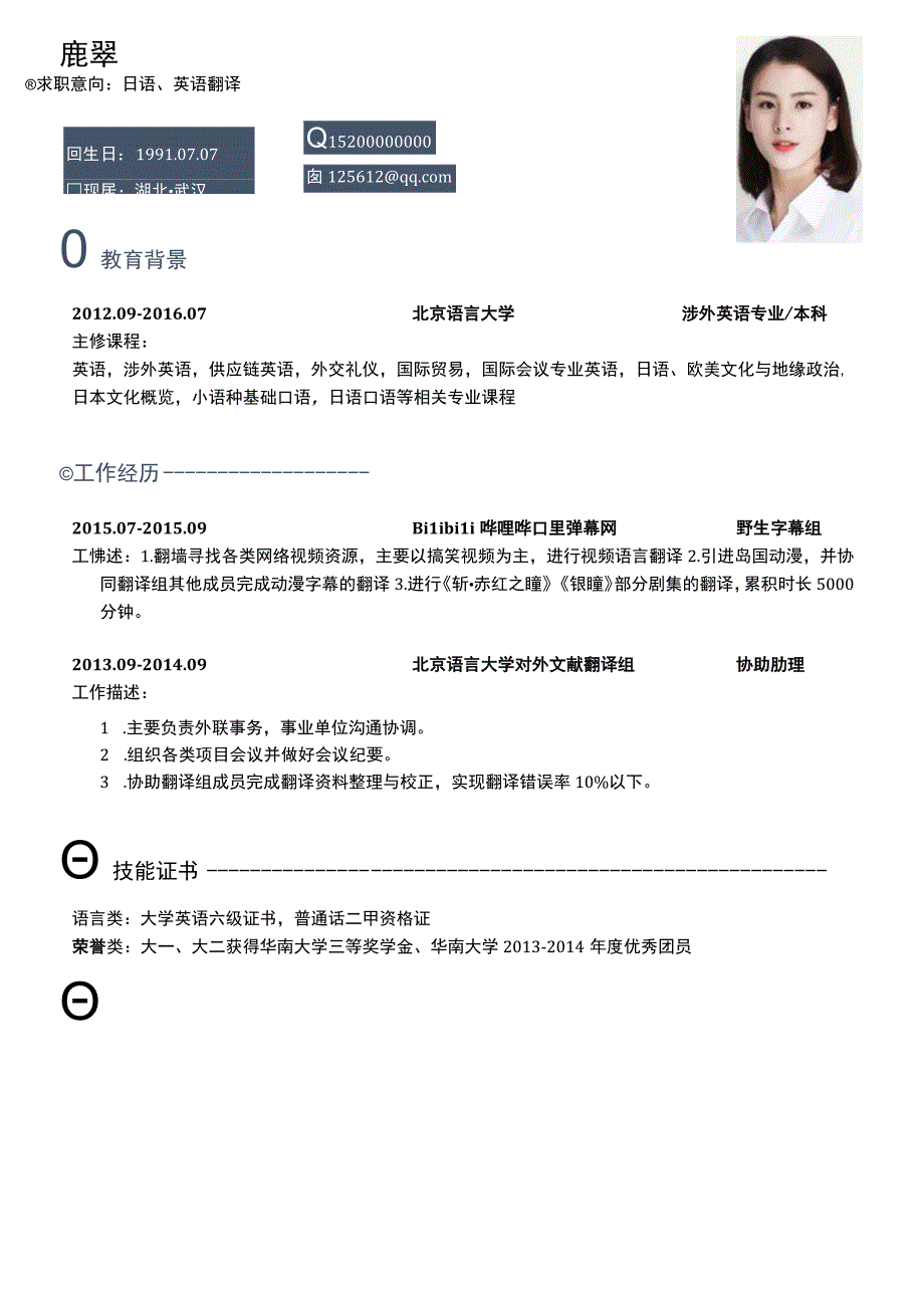 单页个人简历15商务.docx_第1页