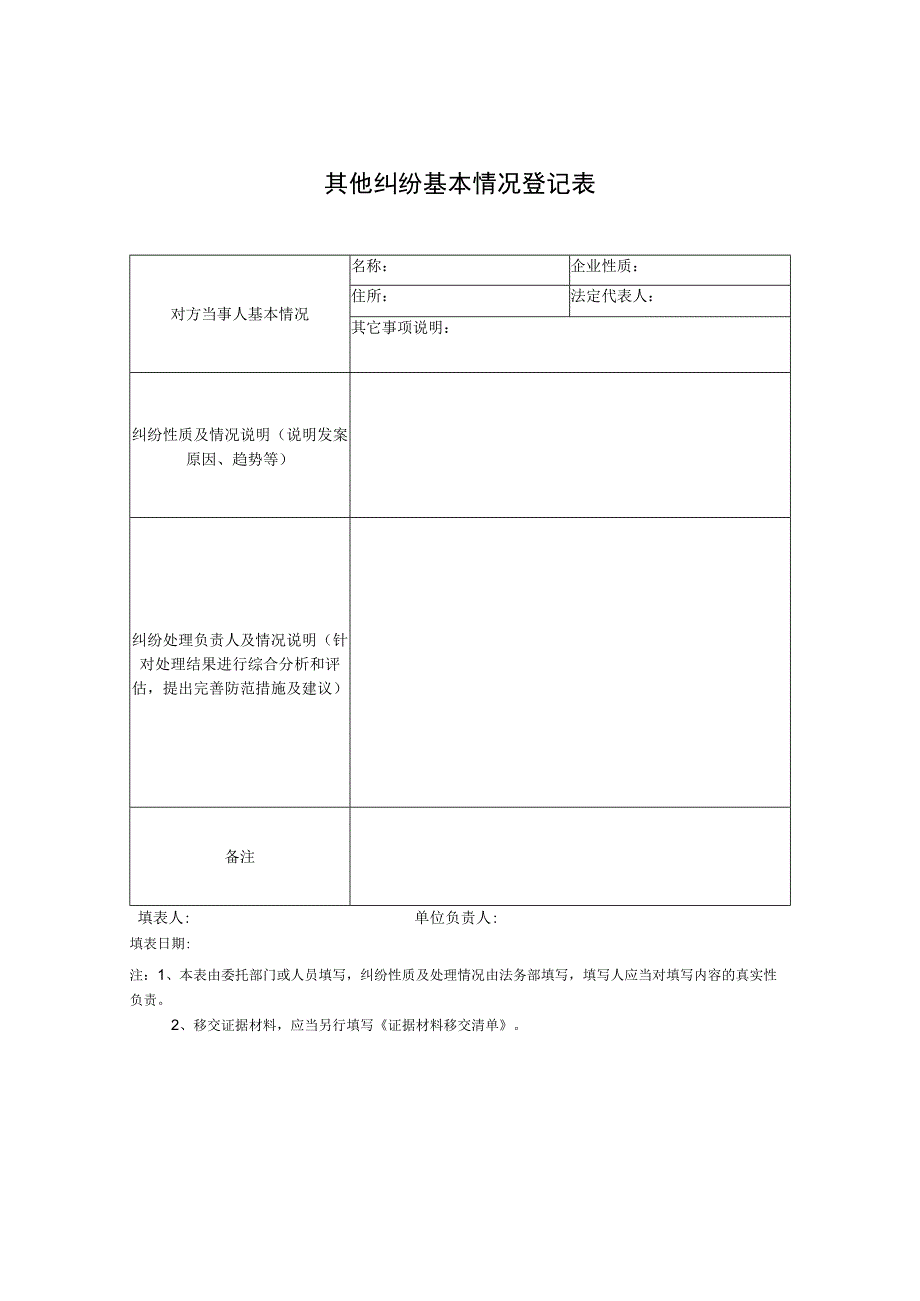 国有集团内控合同纠纷基本情况登记表.docx_第2页