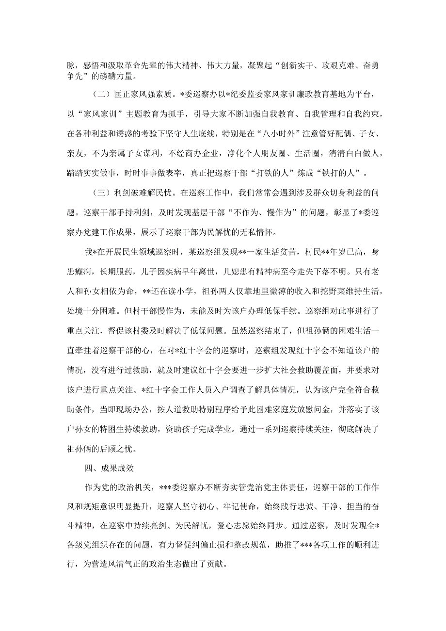 关于巡察办的工作汇报材料.docx_第2页