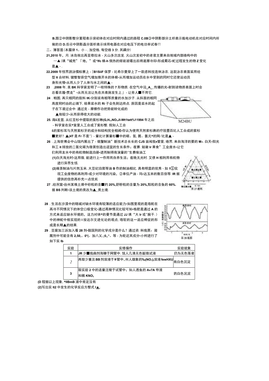 初中毕业生学业考试 科学科目台州市卷.docx_第3页