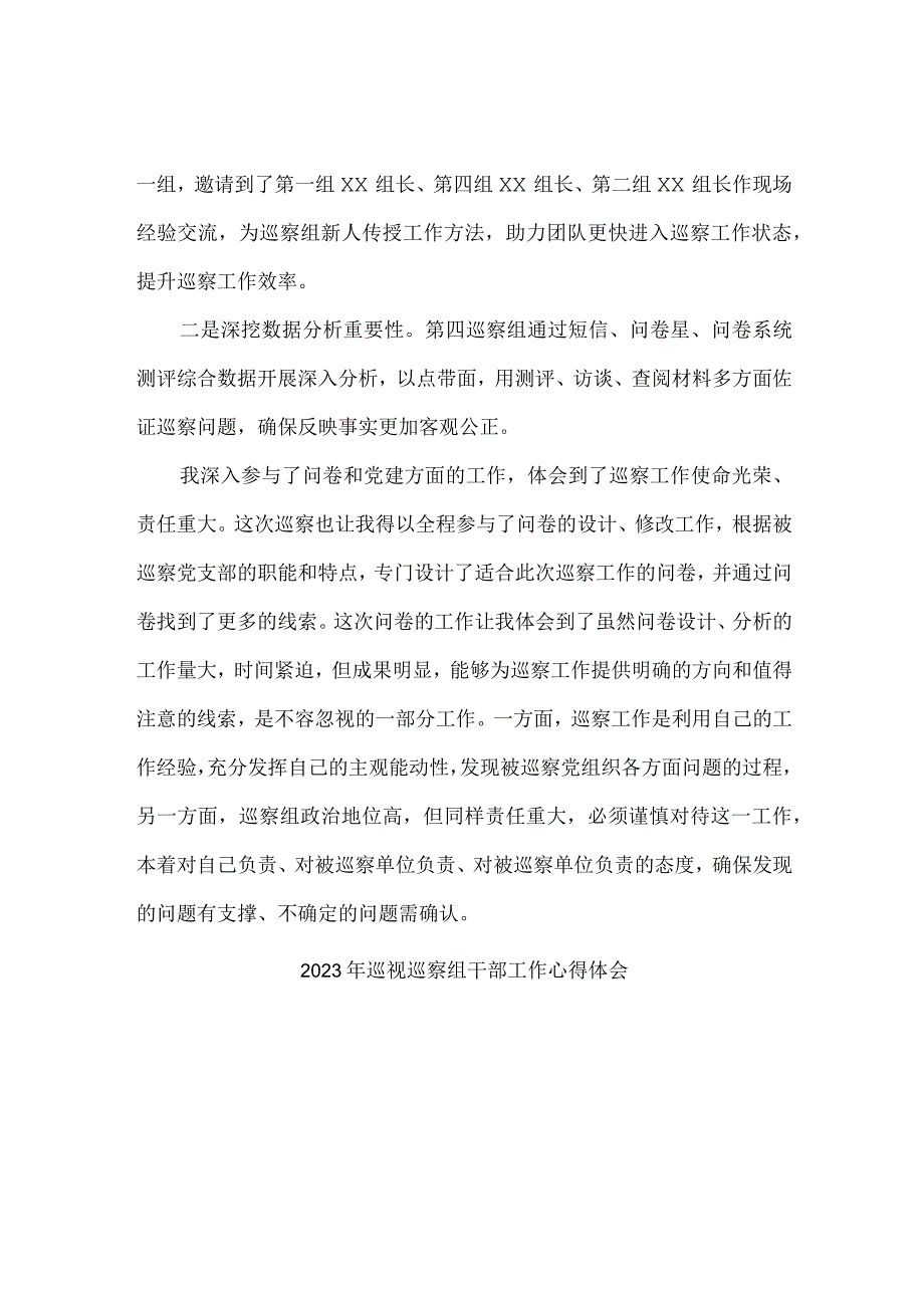 新区2023年纪检巡察组巡检工作个人心得体会 9份.docx_第2页