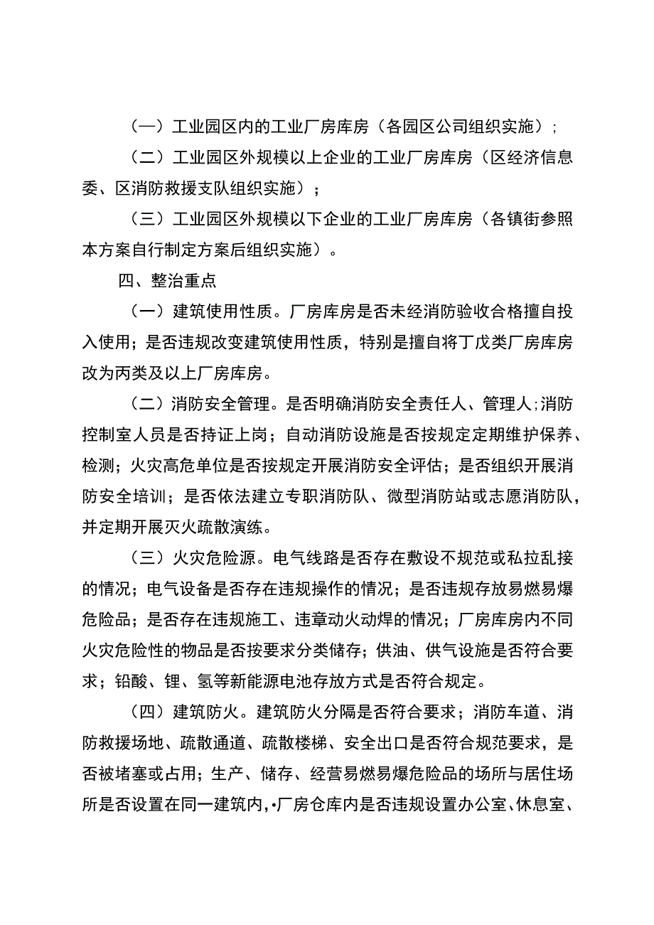 新时代工业厂房库房消防安全专项整治行动方案.docx_第2页