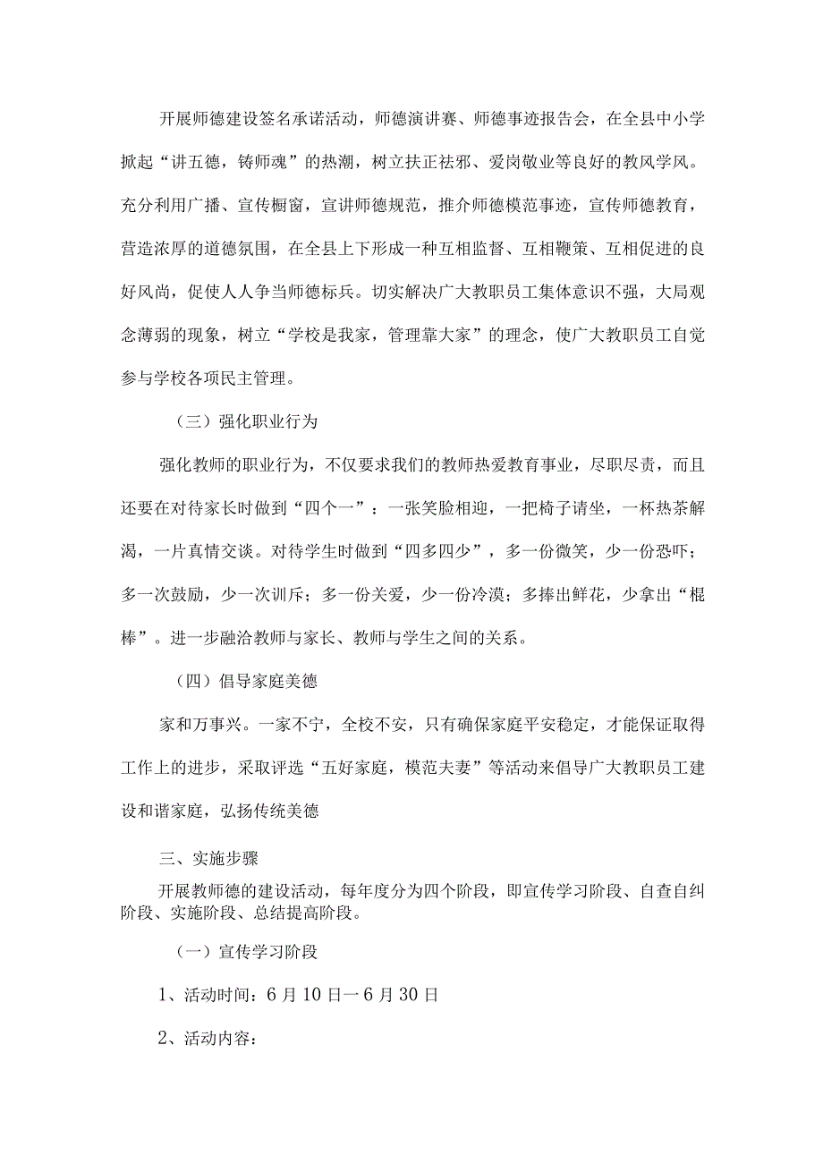 精品文档教育局教师品德建设方案整理版.docx_第2页