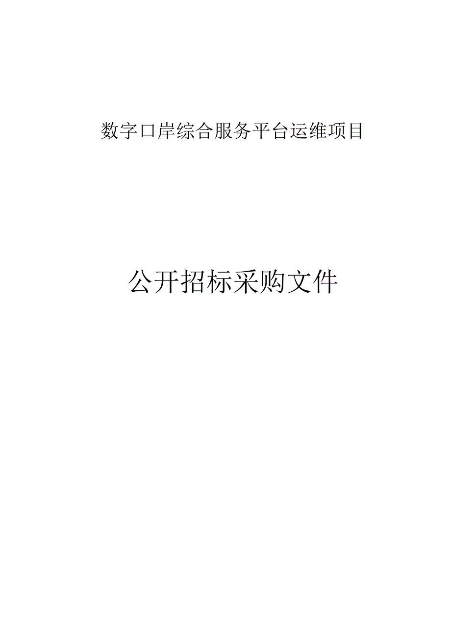 数字口岸综合服务平台运维项目招标文件.docx_第1页