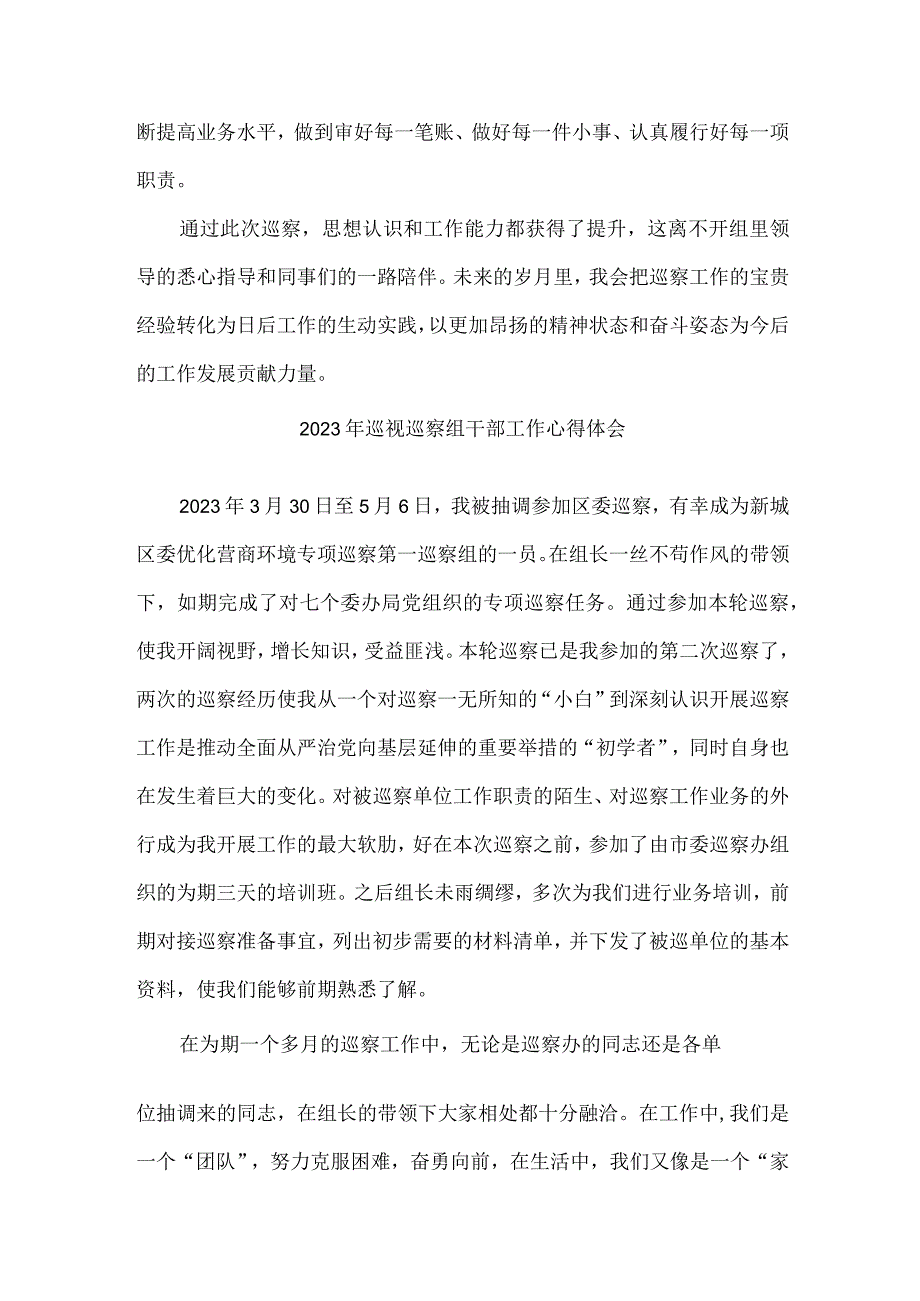 新编全省2023年纪检巡察组巡检工作心得体会 汇编9份.docx_第2页