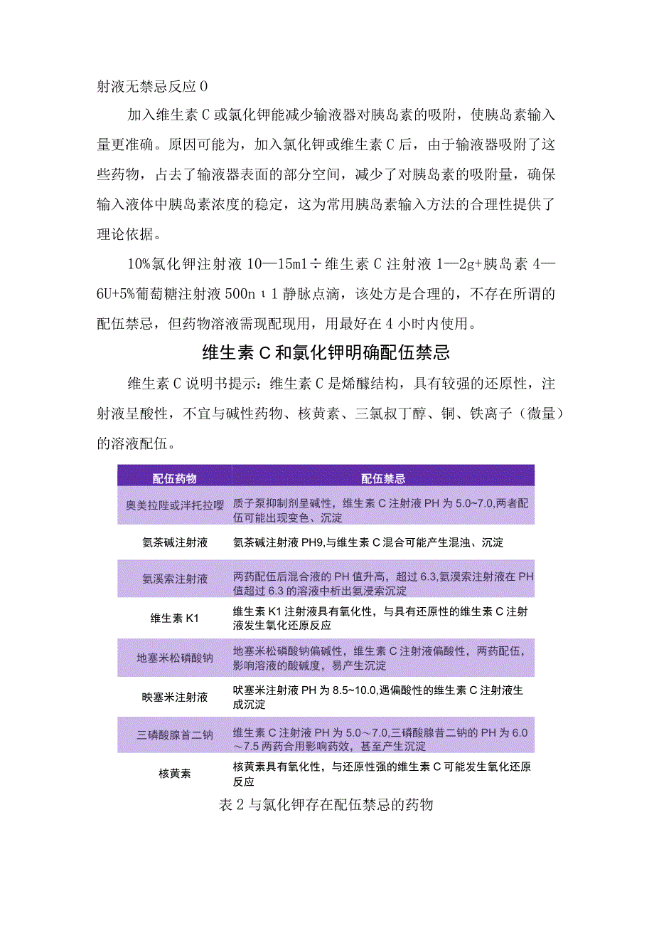 维生素 C胰岛素药物作用及维生素C和氯化钾明确配伍禁忌.docx_第2页