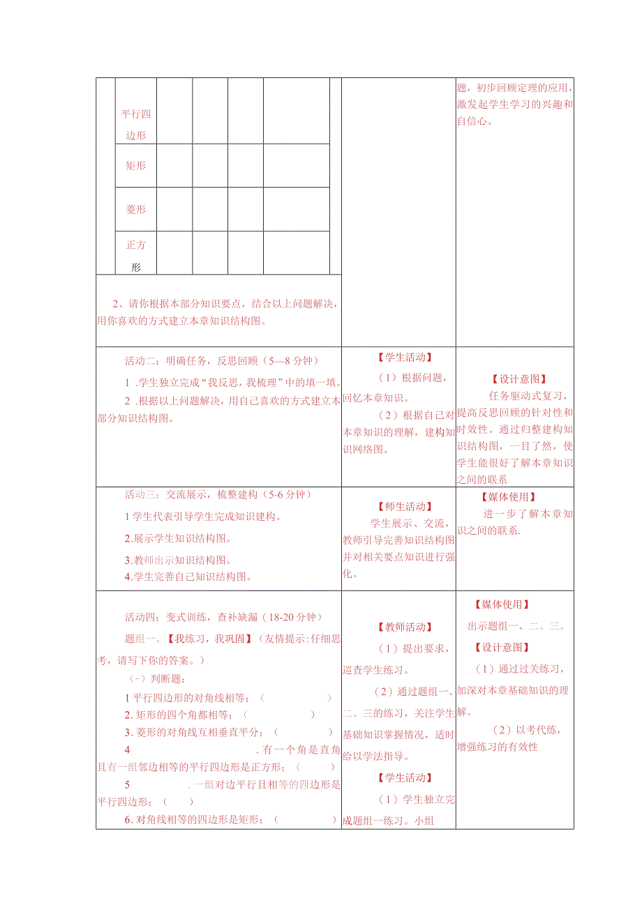 平行四边形复习课教学设计 1.docx_第3页