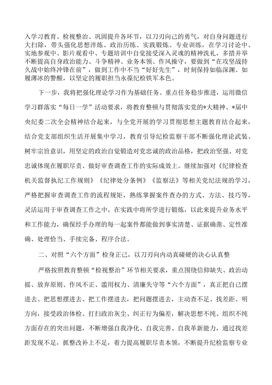 纪检整顿交流发言提纲.docx_第2页