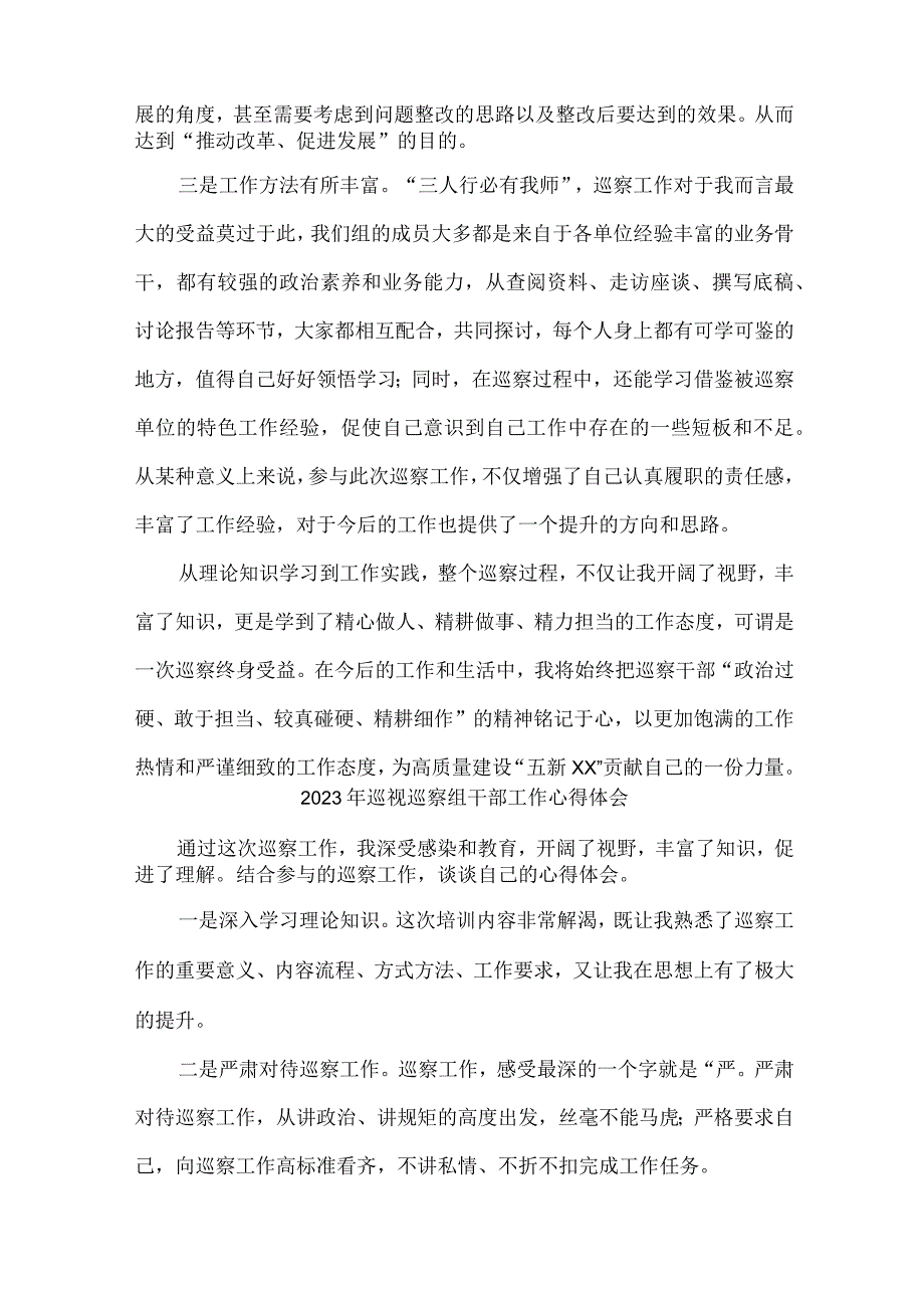 新区2023年纪检巡察组巡检工作个人心得体会 合计9份_001.docx_第2页