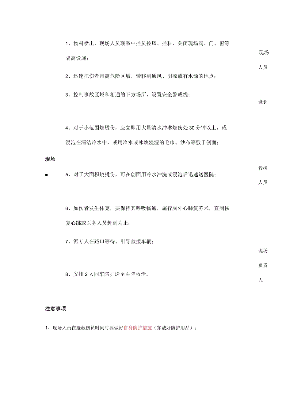 高温物料烫伤事故现场处置方案范本.docx_第2页