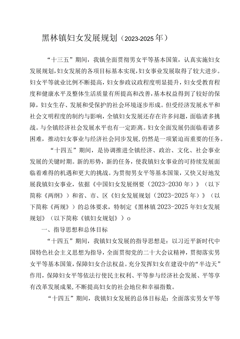 黑林镇妇女发展规划20232025年.docx_第1页