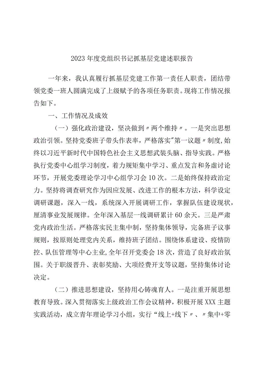 2022年度党组织书记抓基层党建述职报告.docx_第1页