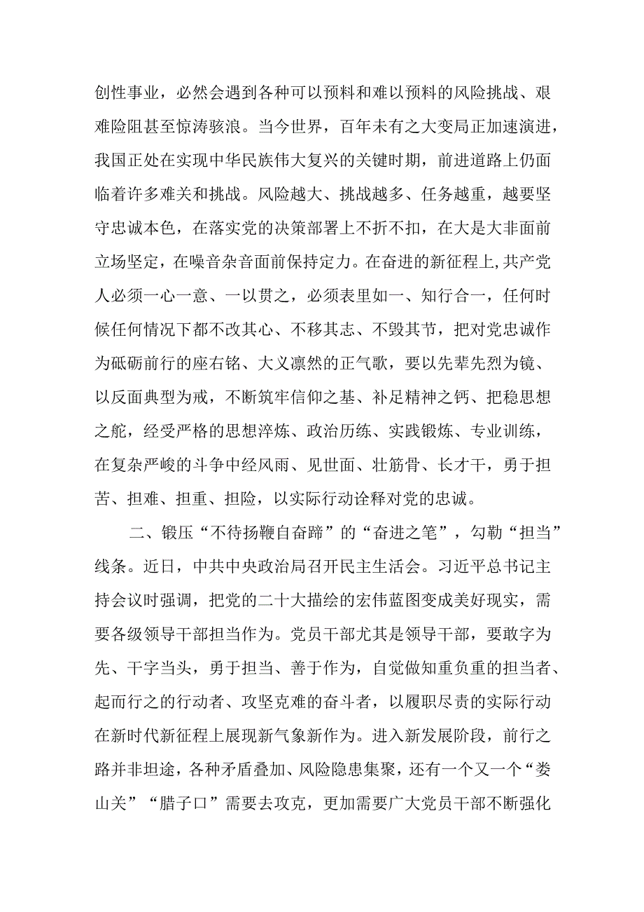 2023年第二季度学习贯彻党的二十大精神集中轮训班上的研讨交流发言提纲材料4篇.docx_第3页