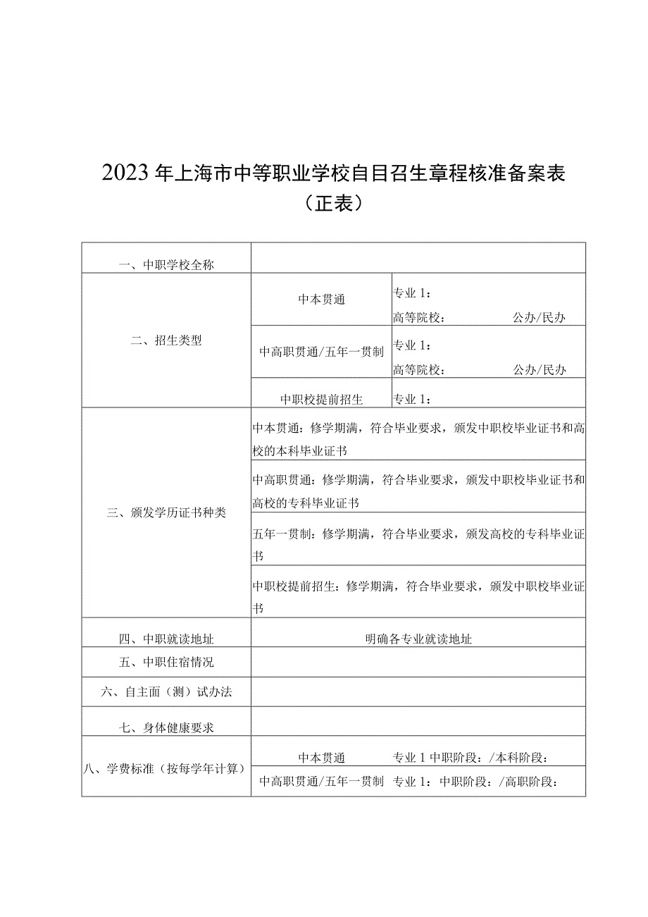 2023年上海市中等职业学校自主招生章程核准备案表.docx_第2页