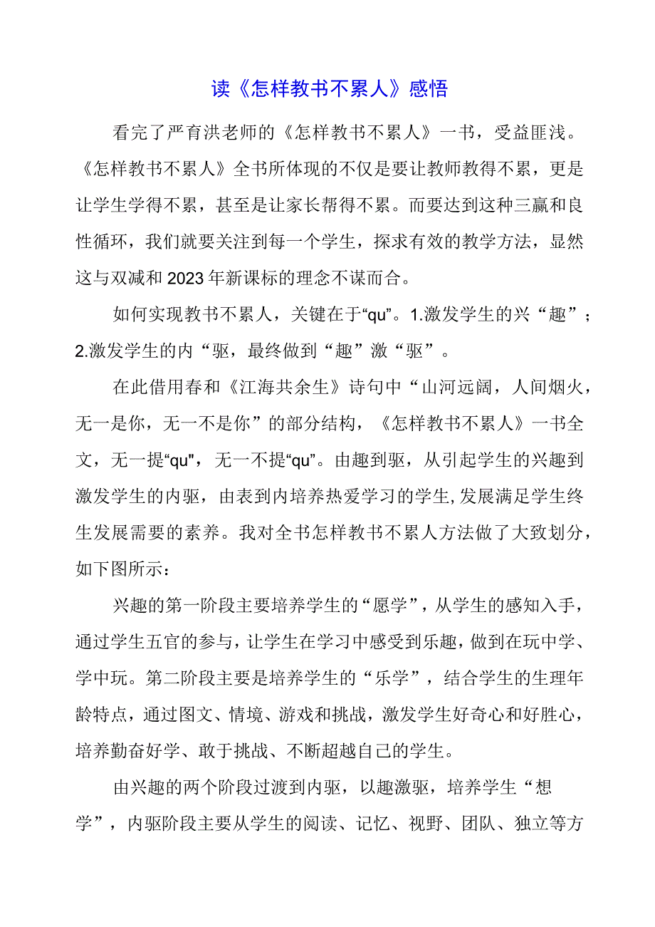 2023年暑假读《怎样教书不累人》感悟.docx_第1页