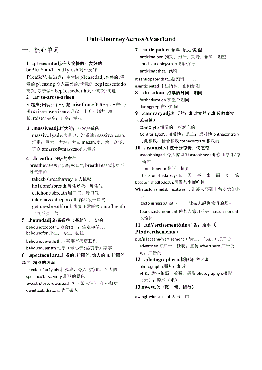 Unit4重点单词及作文公开课.docx_第1页