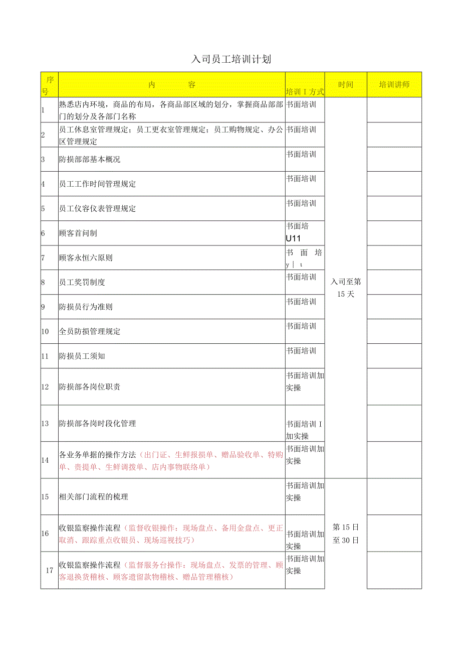 入司员工培训计划.docx_第1页